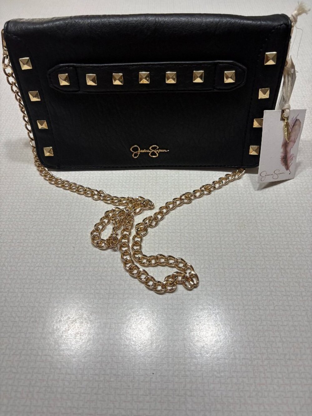 NWT Jessica Simpson Black with Gold Accents Crossbody/Clutch